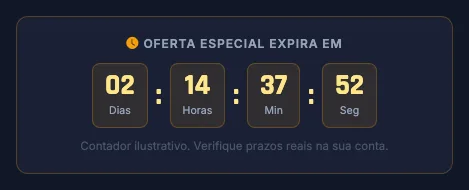 Contador de oferta da página de promoções do bet9ja.si com a nota de que é ilustrativo