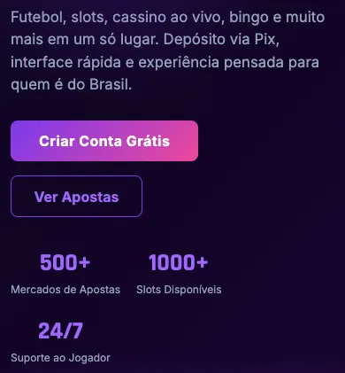 Topo do bet9ja.si no celular com os números 500+ mercados de apostas, 1000+ slots e suporte 24/7